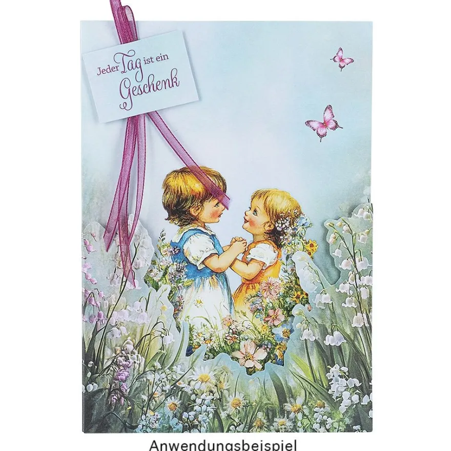 Motiv-Grußkarten, Blumenwiesen, 11,5cm x 16,5cm, 5 Designs, inkl. Umschläge, 10 Stück