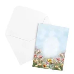 Motiv-Grußkarten, Blumenwiesen, 11,5cm x 16,5cm, 5 Designs, inkl. Umschläge, 10 Stück