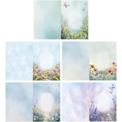 Motiv-Grußkarten, Blumenwiesen, 11,5cm x 16,5cm, 5 Designs, inkl. Umschläge, 10 Stück