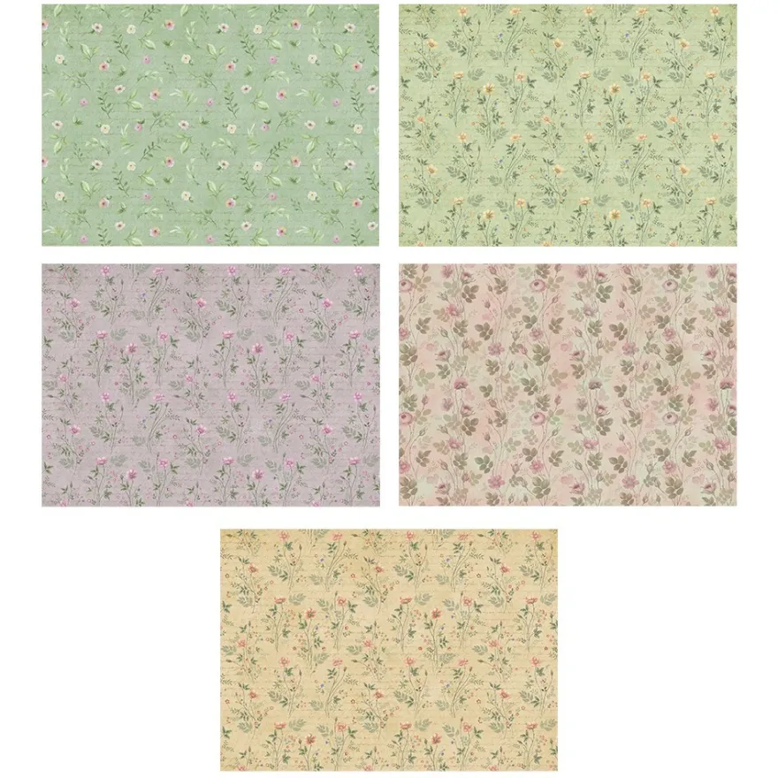 Motiv-Grußkarten, Blumen, 2x 5 Designs, 11,5cm x 16,5cm, inkl. Umschläge, 10 Stück
