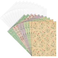 Motiv-Grußkarten, Blumen, 2x 5 Designs, 11,5cm x 16,5cm, inkl. Umschläge, 10 Stück