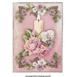Motiv-Grußkarten, Christrosen-Rahmen, 11,5cm x 16,5cm, 5 Farben, inkl. Umschläge, 10 Stück
