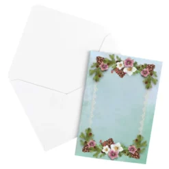 Motiv-Grußkarten, Christrosen-Rahmen, 11,5cm x 16,5cm, 5 Farben, inkl. Umschläge, 10 Stück