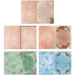 Motiv-Grußkarten, Festliche Spitze, 11,5cm x 16,5cm, 230g/m², 5 Designs, inkl. Umschläge, 10 Stück