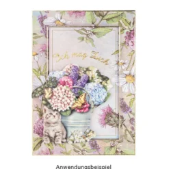 Motiv-Grußkarten, Florale Rahmen 1, 11,5cm x 16,5 cm, inkl. Umschläge, 10 Stück