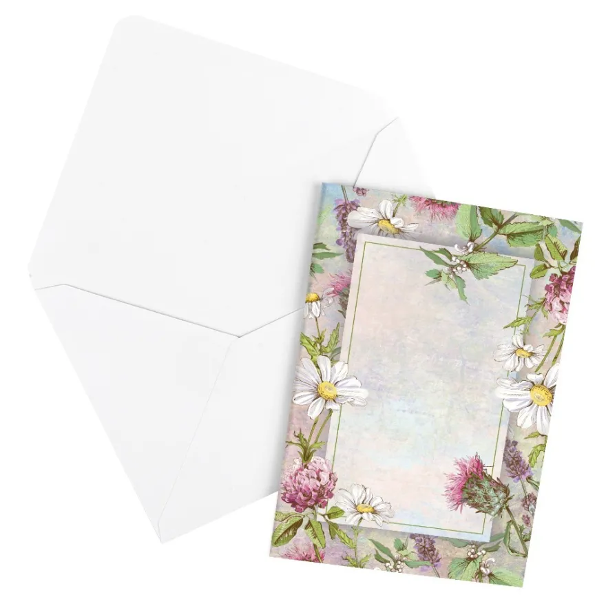 Motiv-Grußkarten, Florale Rahmen 1, 11,5cm x 16,5 cm, inkl. Umschläge, 10 Stück