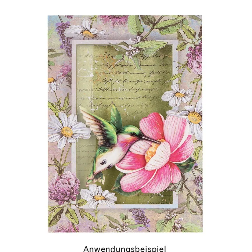 Motiv-Grußkarten, Florale Rahmen 1, 11,5cm x 16,5 cm, inkl. Umschläge, 10 Stück