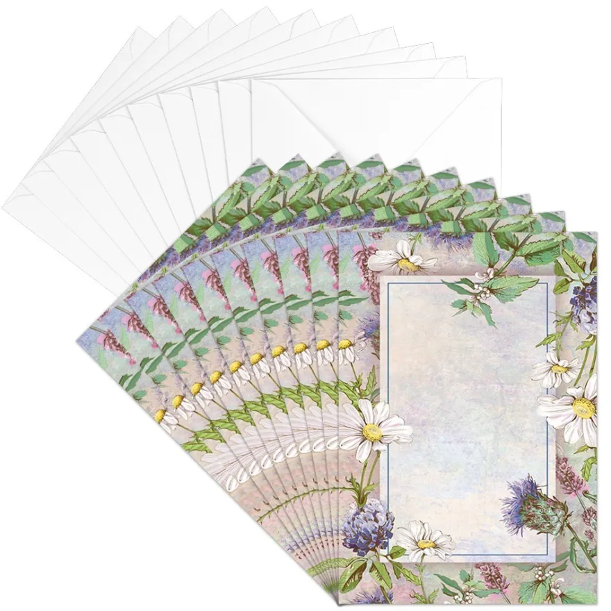 Motiv-Grußkarten, Florale Rahmen 2, 11,5cm x 16,5 cm, inkl. Umschläge, 10 Stück