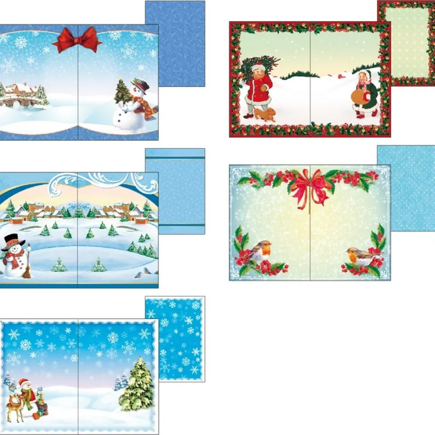Motiv-Grußkarten für Waben-Objekte "Winterlandschaften", B6, inkl. Umschläge, 10 Stück