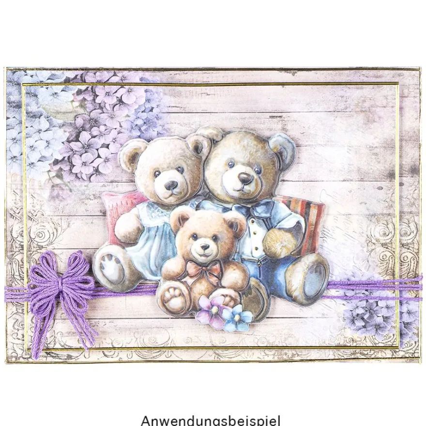 Motiv-Grußkarten, Holzoptik & Blumen, 5 Designs, 10,5cm x 14,8cm, inkl. Umschläge, 10 Stück