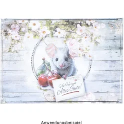 Motiv-Grußkarten, Holzoptik & Blumen, 5 Designs, 10,5cm x 14,8cm, inkl. Umschläge, 10 Stück