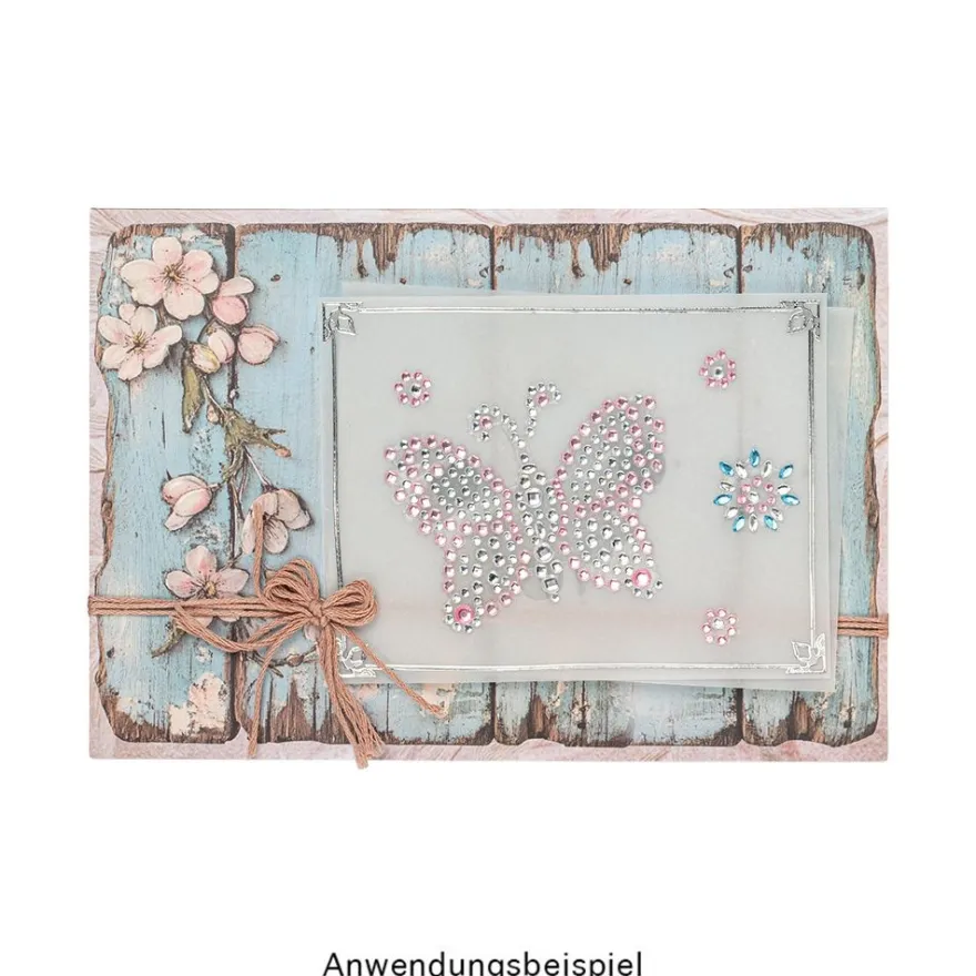 Motiv-Grußkarten, Holzoptik & Blumen, 5 Designs, 11,5cm x 16,5cm, inkl. Umschläge, 10 Stück