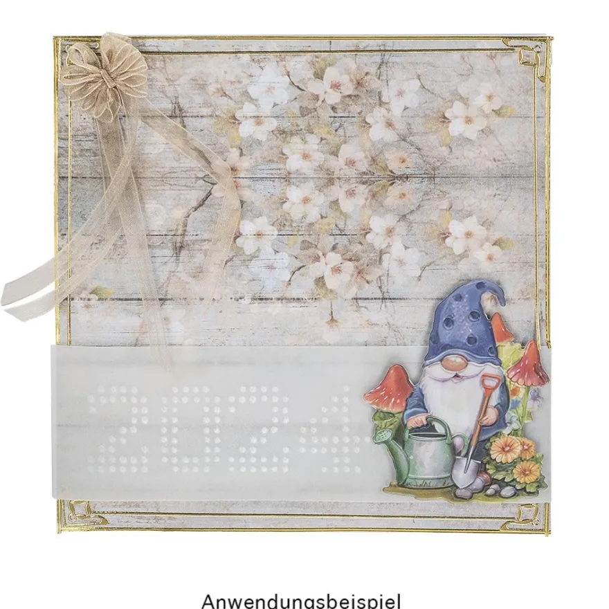 Motiv-Grußkarten, Holzoptik Frühlingszeit, 11,5cm x 16,5cm, inkl. Umschläge, 10 Stück
