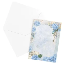 Motiv-Grußkarten, Hortensien 2, 11,5cm x 16,5cm, 5 Designs, inkl. Umschläge, 10 Stück