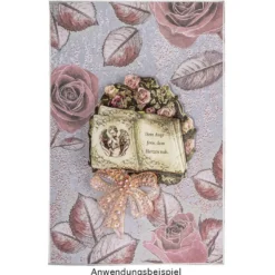 Motiv-Grußkarten, Kondolenz, floral, 11,5 cm x 16,5 cm, versch. Designs, inkl. Umschläge, 10 Stück