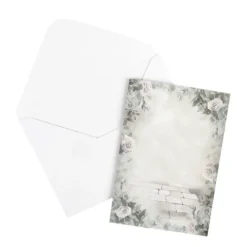Motiv-Grußkarten, Kondolenz, floral 2, 11,5cm x 16,5cm, 10 Designs, inkl. Umschläge, 10 Stück