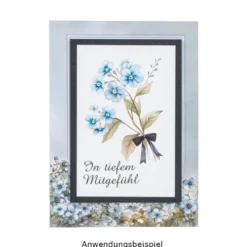 Motiv-Grußkarten, Kondolenz, Floral 3, 11,5cm x 16,5cm, 2x 5 Designs, inkl. Umschläge, 10 Stück