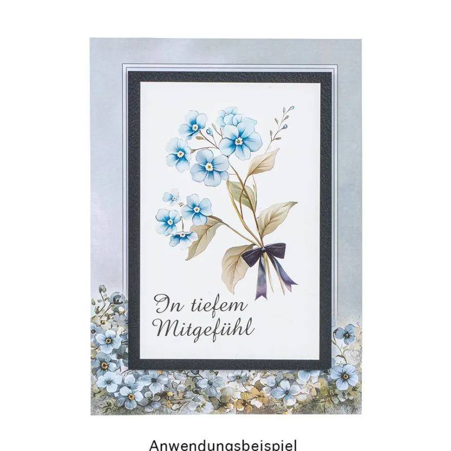 Motiv-Grußkarten, Kondolenz, Floral 3, 11,5cm x 16,5cm, 2x 5 Designs, inkl. Umschläge, 10 Stück