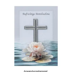 Motiv-Grußkarten, Kondolenz, Floral 3, 11,5cm x 16,5cm, 2x 5 Designs, inkl. Umschläge, 10 Stück