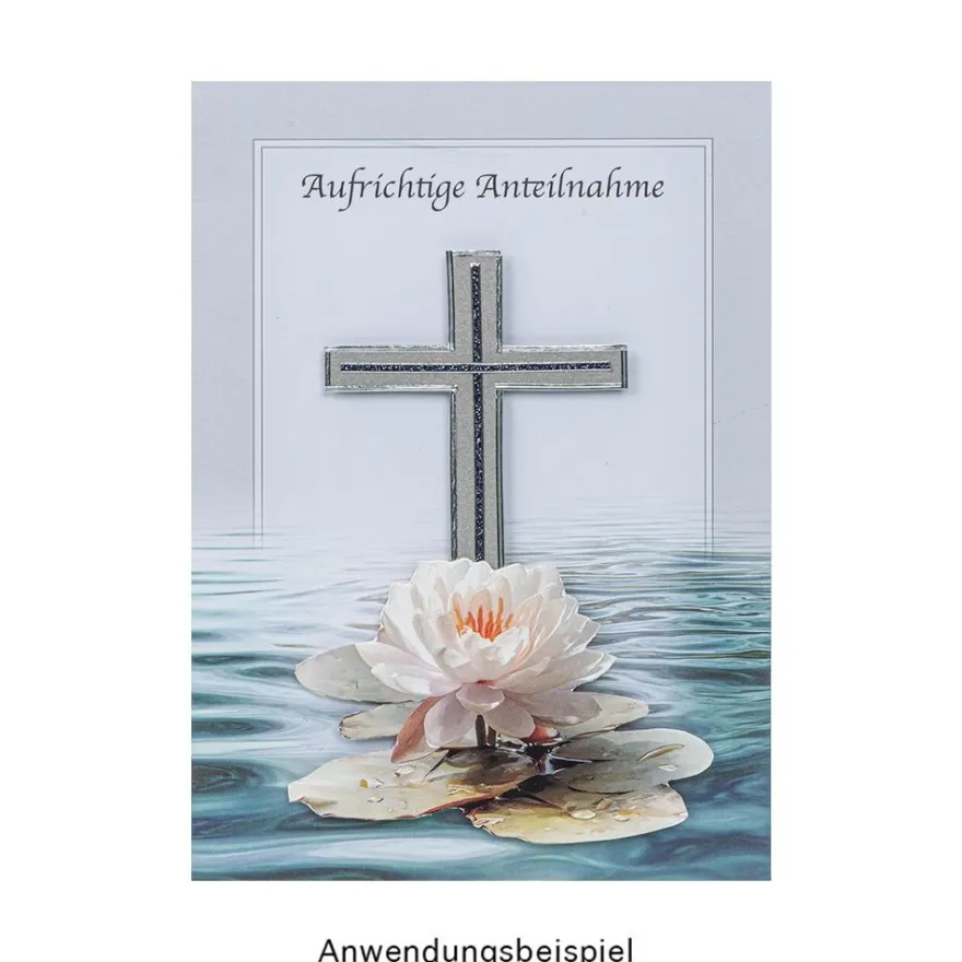 Motiv-Grußkarten, Kondolenz, Floral 3, 11,5cm x 16,5cm, 2x 5 Designs, inkl. Umschläge, 10 Stück
