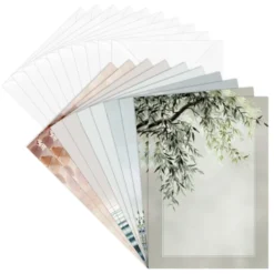 Motiv-Grußkarten, Kondolenz, Floral 3, 11,5cm x 16,5cm, 2x 5 Designs, inkl. Umschläge, 10 Stück