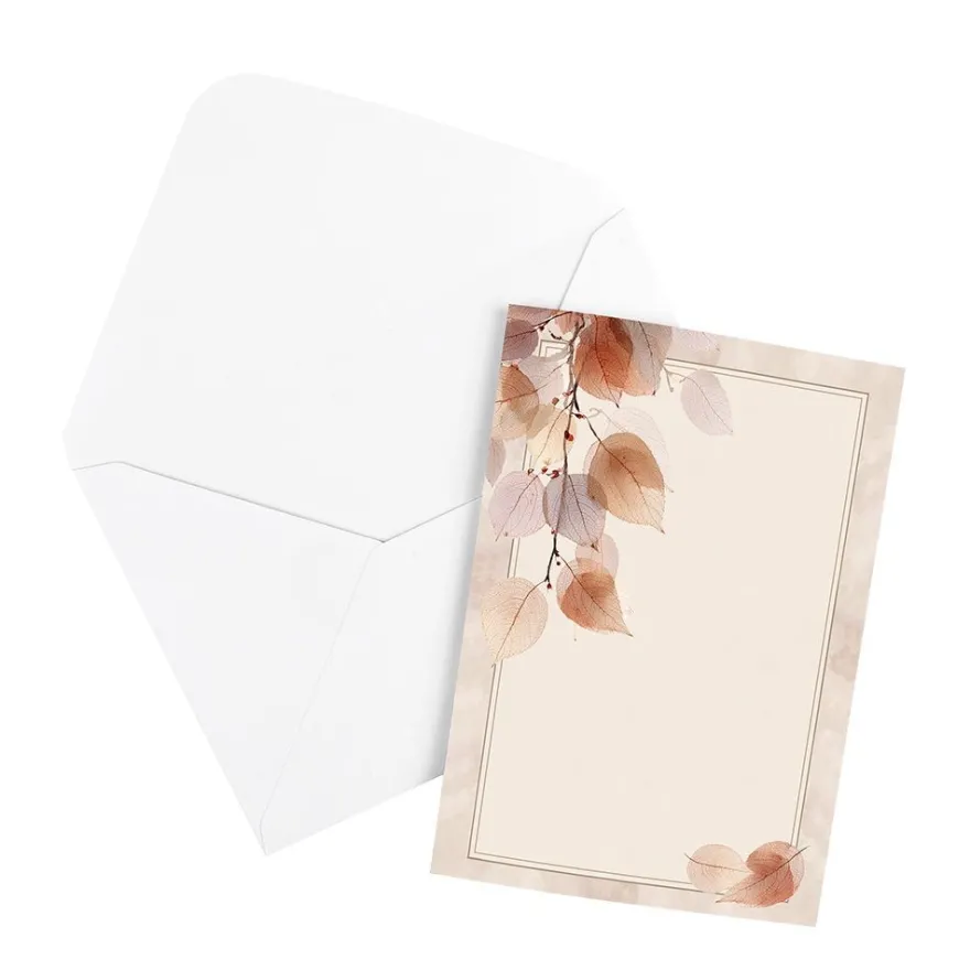 Motiv-Grußkarten, Kondolenz, Floral 3, 11,5cm x 16,5cm, 2x 5 Designs, inkl. Umschläge, 10 Stück