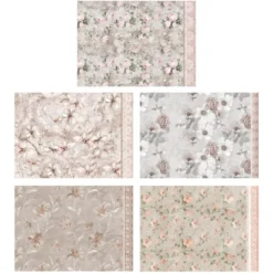 Motiv-Grußkarten, Marmor, Blumen, 11,5cm x 16,5cm, 5 Designs, inkl. Umschläge, 10 Stück