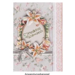 Motiv-Grußkarten, Marmor, Blumen, 11,5cm x 16,5cm, 5 Designs, inkl. Umschläge, 10 Stück