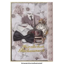 Motiv-Grußkarten, Marmor, Blumen, 11,5cm x 16,5cm, 5 Designs, inkl. Umschläge, 10 Stück