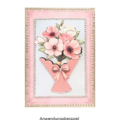 Motiv-Grußkarten, Marmor-Rahmen, 11,5cm x 16,5cm, inkl. Umschläge & 3-D Motive Blumentüten, 10 Stück