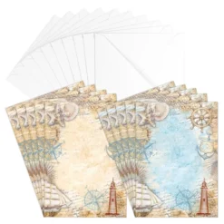 Motiv-Grußkarten, Nostalgie, Maritim, 11,5cm x 16,5 cm, inkl. Umschläge, 10 Stück