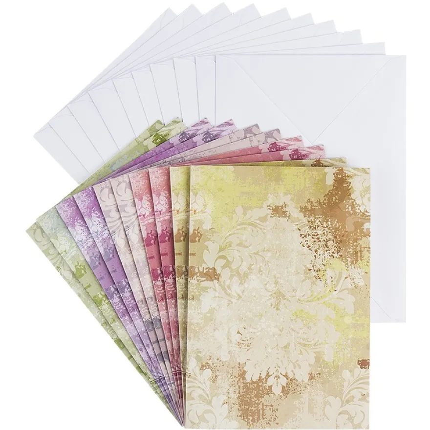 Motiv-Grußkarten, Ornamentik 2, B6, 5 versch. Farbtöne, inkl. Umschläge, 10 Stück
