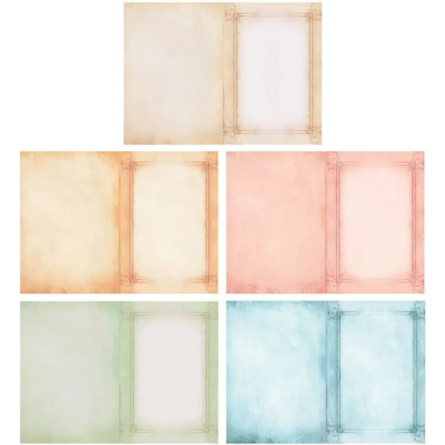 Motiv-Grußkarten, Rahmen, 11,5cm x 16,5cm, 5 Designs, inkl. Umschläge, 10 Stück