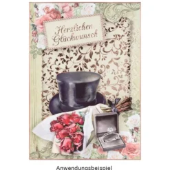 Motiv-Grußkarten, Rosen 2, 11,5cm x 16,5cm, 5 Designs, inkl. Umschläge, 10 Stück