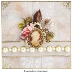 Motiv-Grußkarten, Shabby Chic, B6, 5 versch. Farbtöne, inkl. Umschläge, 10 Stück