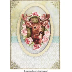 Motiv-Grußkarten, Shabby Chic, B6, 5 versch. Farbtöne, inkl. Umschläge, 10 Stück