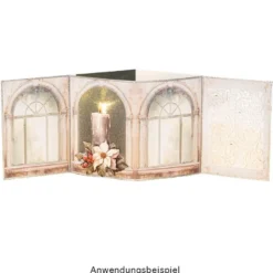 Motiv-Grußkarten & Umschläge, mit Sichtfenster, 8 Designs in 2 Größen, 24-teilig