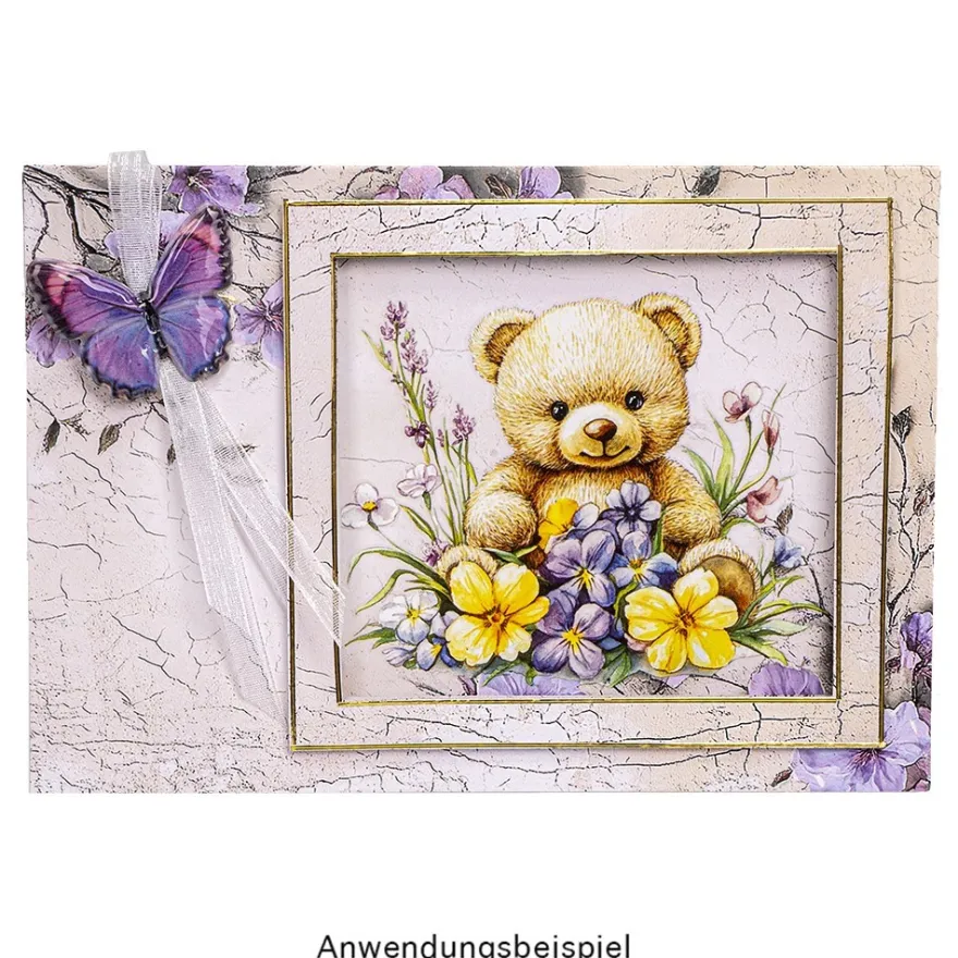 Motiv-Grußkarten, Vintage-Blüten 2, 11,5cm x 16,5cm, 5 Designs, inkl. Umschläge, 10 Stück