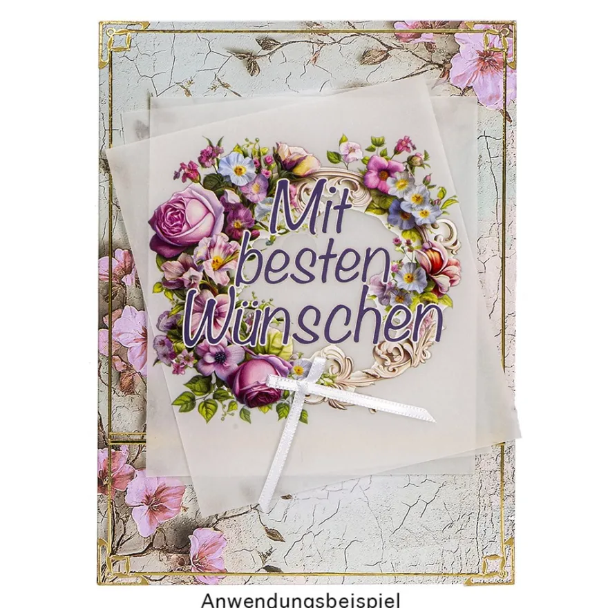 Motiv-Grußkarten, Vintage-Blüten 2, 11,5cm x 16,5cm, 5 Designs, inkl. Umschläge, 10 Stück