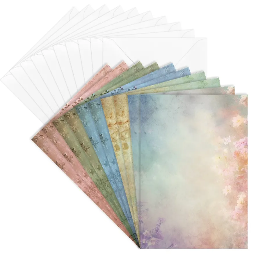 Motiv-Grußkarten, Vintage 2, 5 Designs, 11,5cm x 16,5cm, inkl. Umschläge, 10 Stück