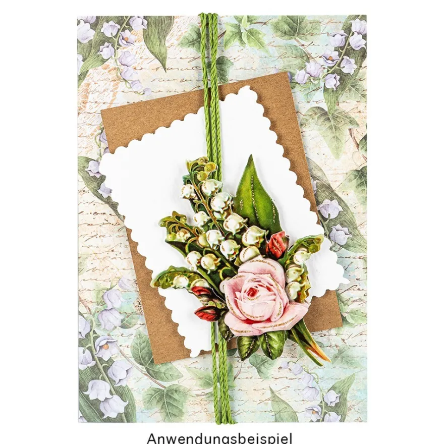 Motiv-Grußkarten, Vintage-Maiglöckchen, 11,5 cm x 16,5 cm, 5 Designs, inkl. Umschläge, 10 Stück