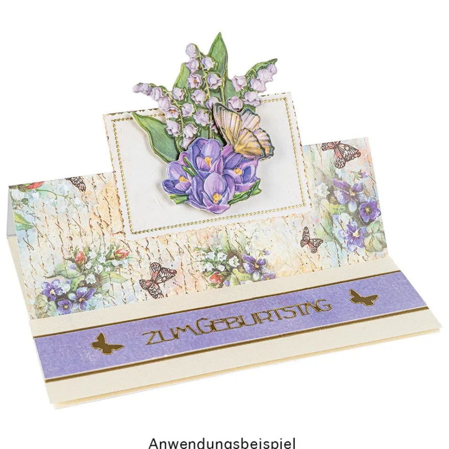 Motiv-Grußkarten, Vintage-Maiglöckchen, 11,5 cm x 16,5 cm, 5 Designs, inkl. Umschläge, 10 Stück