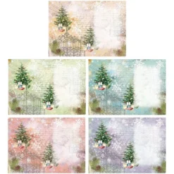 Motiv-Grußkarten, Weihnachten, 11,5cm x 16,5cm, 5 Designs, inkl. Umschläge, 10 Stück