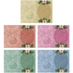 Motiv-Grußkarten, Weihnachtliche Perlenrahmen, 11,5cm x 16,5cm, 5 Farben, inkl. Umschläge, 10 Stück