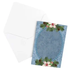 Motiv-Grußkarten, Weihnachtliche Perlenrahmen, 11,5cm x 16,5cm, 5 Farben, inkl. Umschläge, 10 Stück