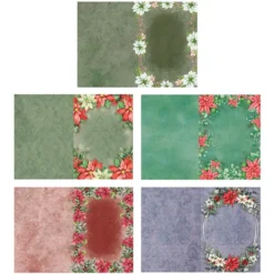 Motiv-Grußkarten, Weihnachtssterne, 11,5cm x 16,5cm, 230g/m², 5 Designs, inkl. Umschläge, 10 Stück