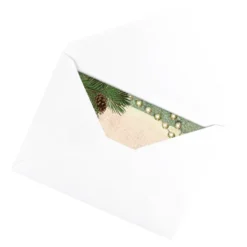 Motiv-Grußkarten, Weihnachtszweige, 11,5cm x 16,5cm, 5 Designs, inkl. Umschläge, 10 Stück