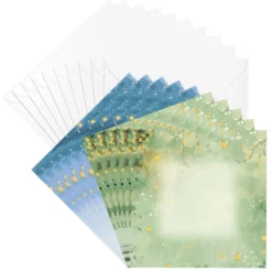 Motiv-Grußkarten, Wintergrüße 1, 16cm x 16cm, 2 Designs, inkl. Umschläge, 10 Stück