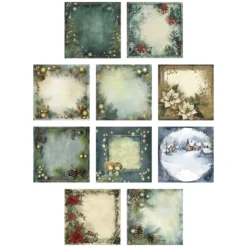 Motiv-Grußkarten, Winter/Weihnachten, 10 Designs, 16cm x 16cm, inkl. Umschläge, 10 Stück