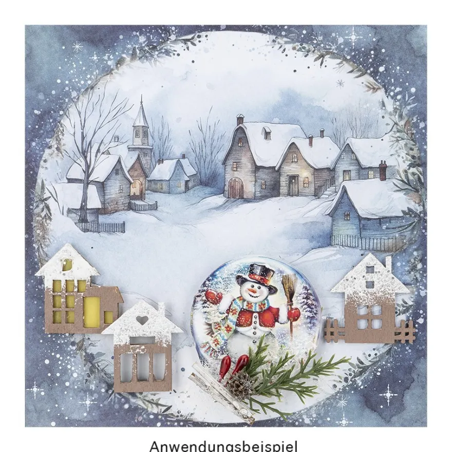 Motiv-Grußkarten, Winter/Weihnachten, 10 Designs, 16cm x 16cm, inkl. Umschläge, 10 Stück